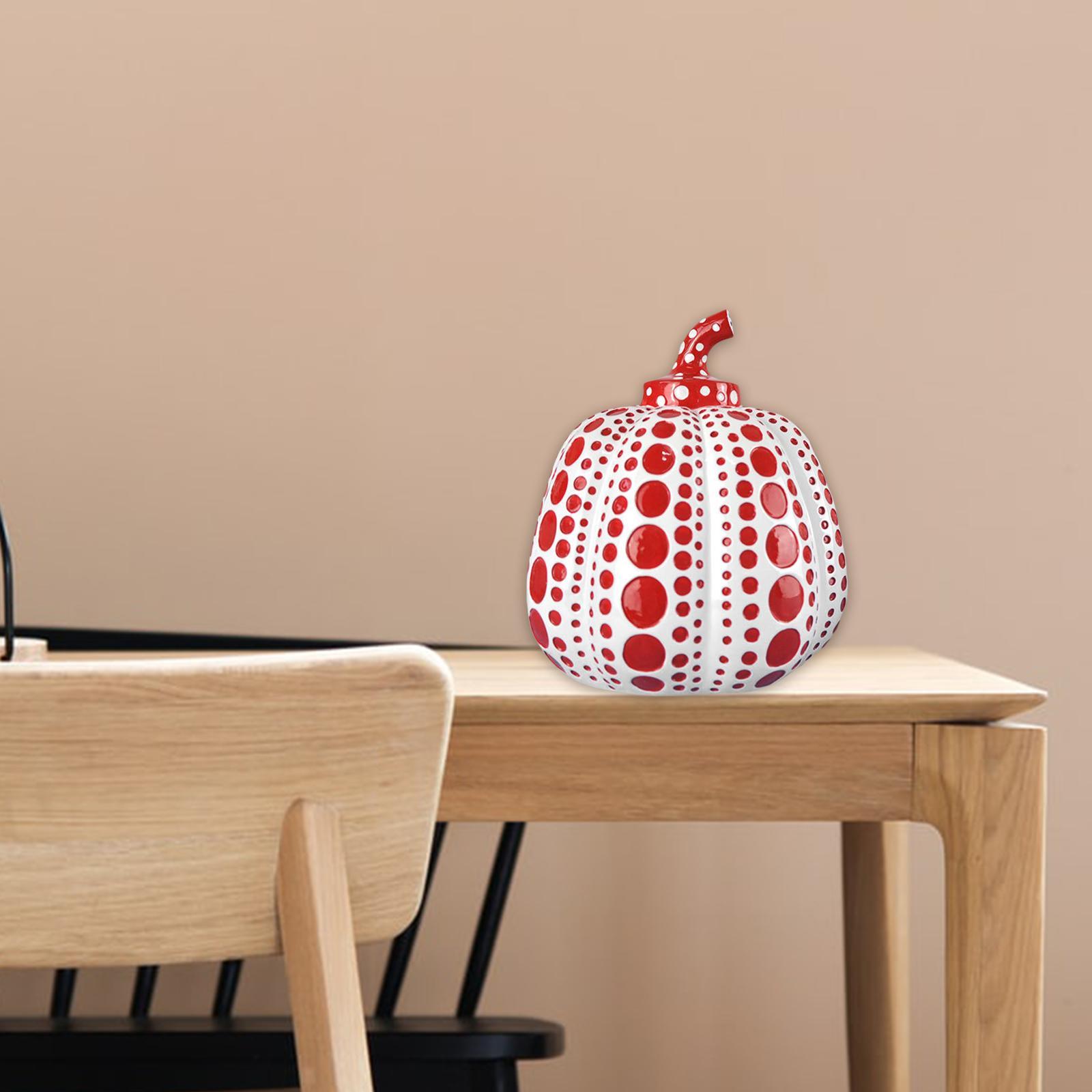 Modern Pumpkin Figures Vivid Statue Office Decor Accessory Ornament Gifts White Red