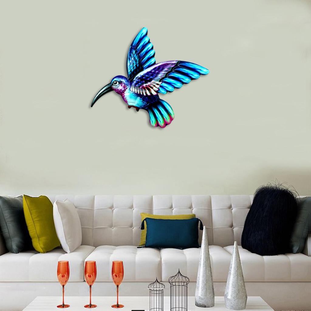Hummingbird Wall Decor Hanging for Indoor Outdoor Home Garden Dark Blue
