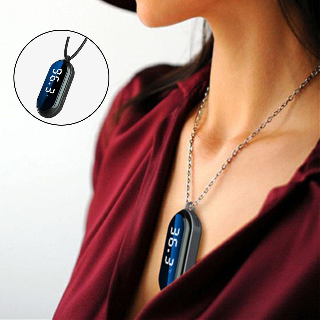 Air Purifier USB Wearable Necklace Negative Ionizer Anion Cleaner Black