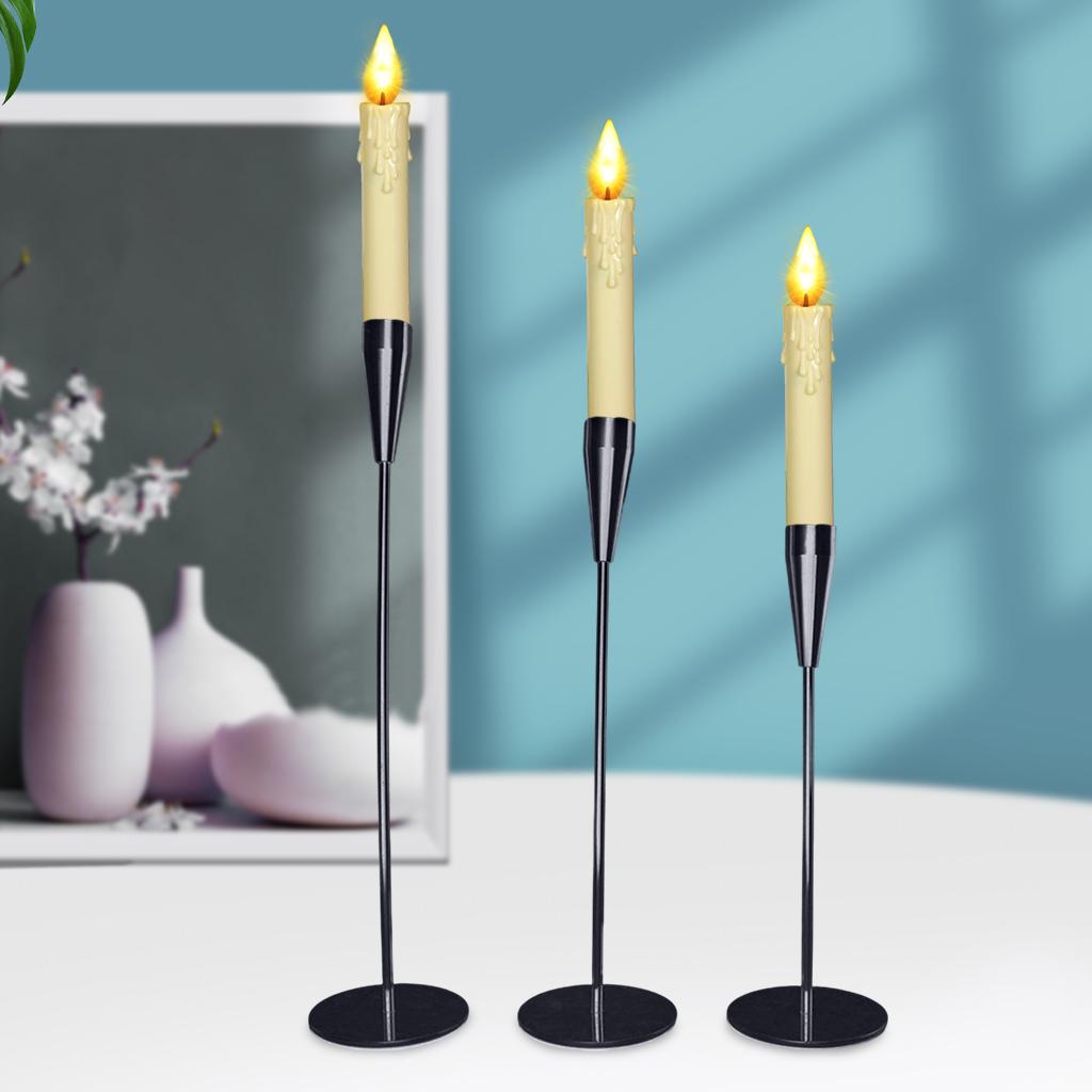 3PCS Luxury Candle Holder Stand Table Centerpiece Home Party Ornaments Black