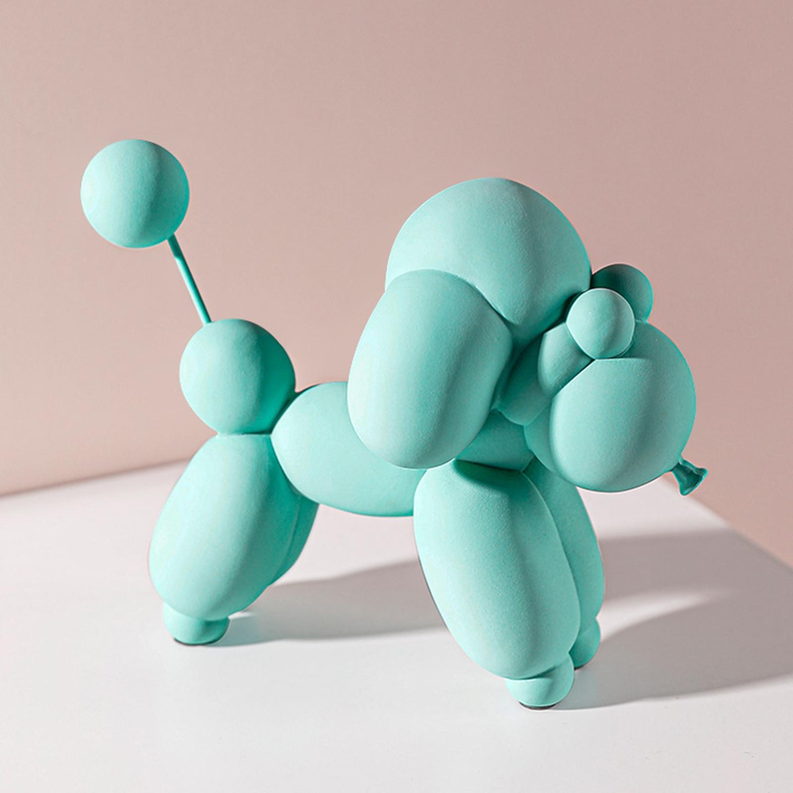 Modern Balloon Dog Statue Resin Art Animal Living Room Desk Home Decor Blue
