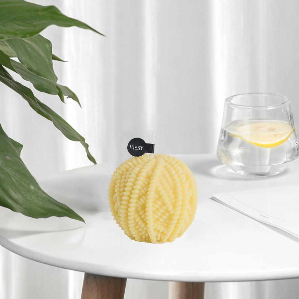 Ball of Yarn Candle Small INS Bedroom Office Nursery Decor Dessert Candle Yellow