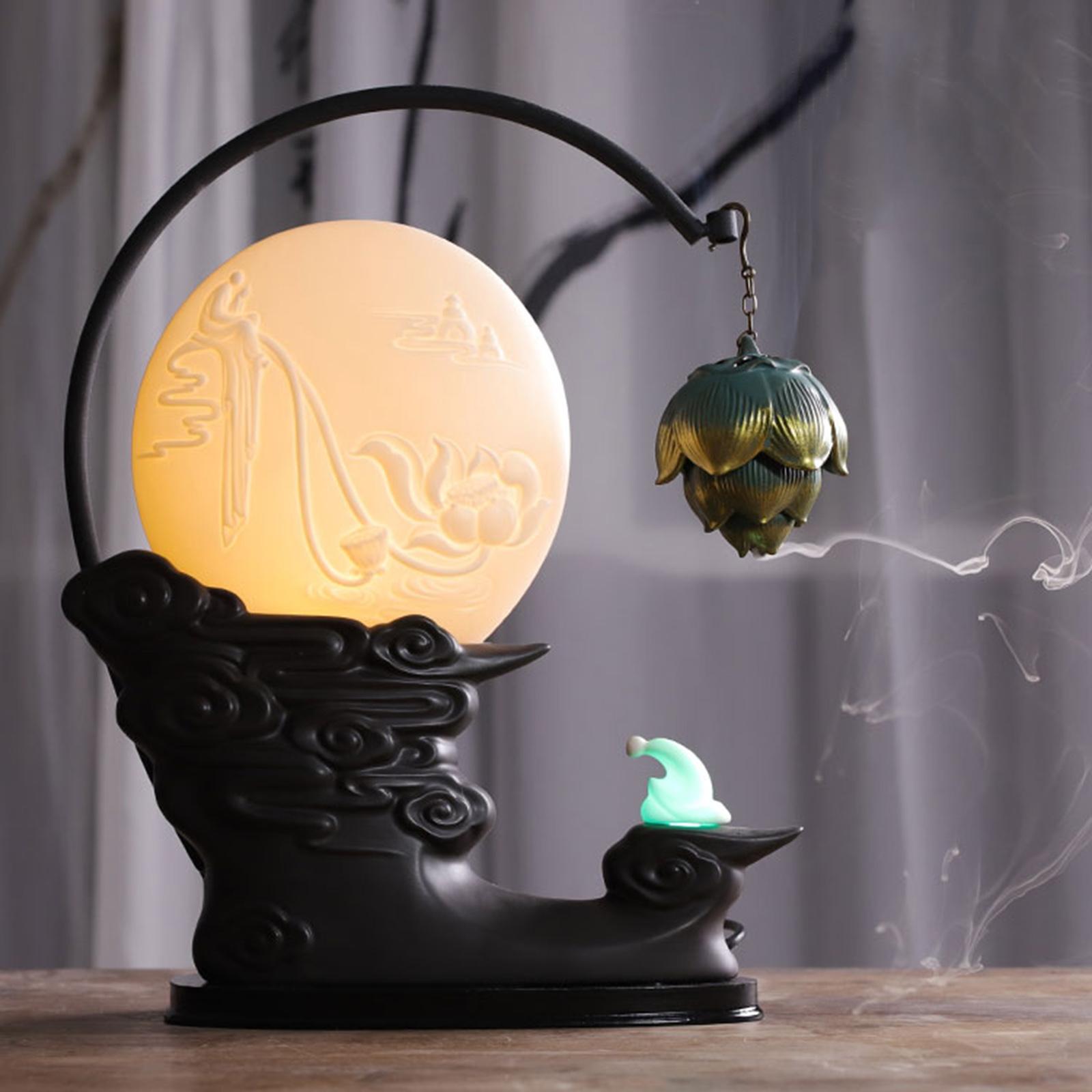 Incense Holder Decorative Backflow Tea Ceremony for Office Lotus heart