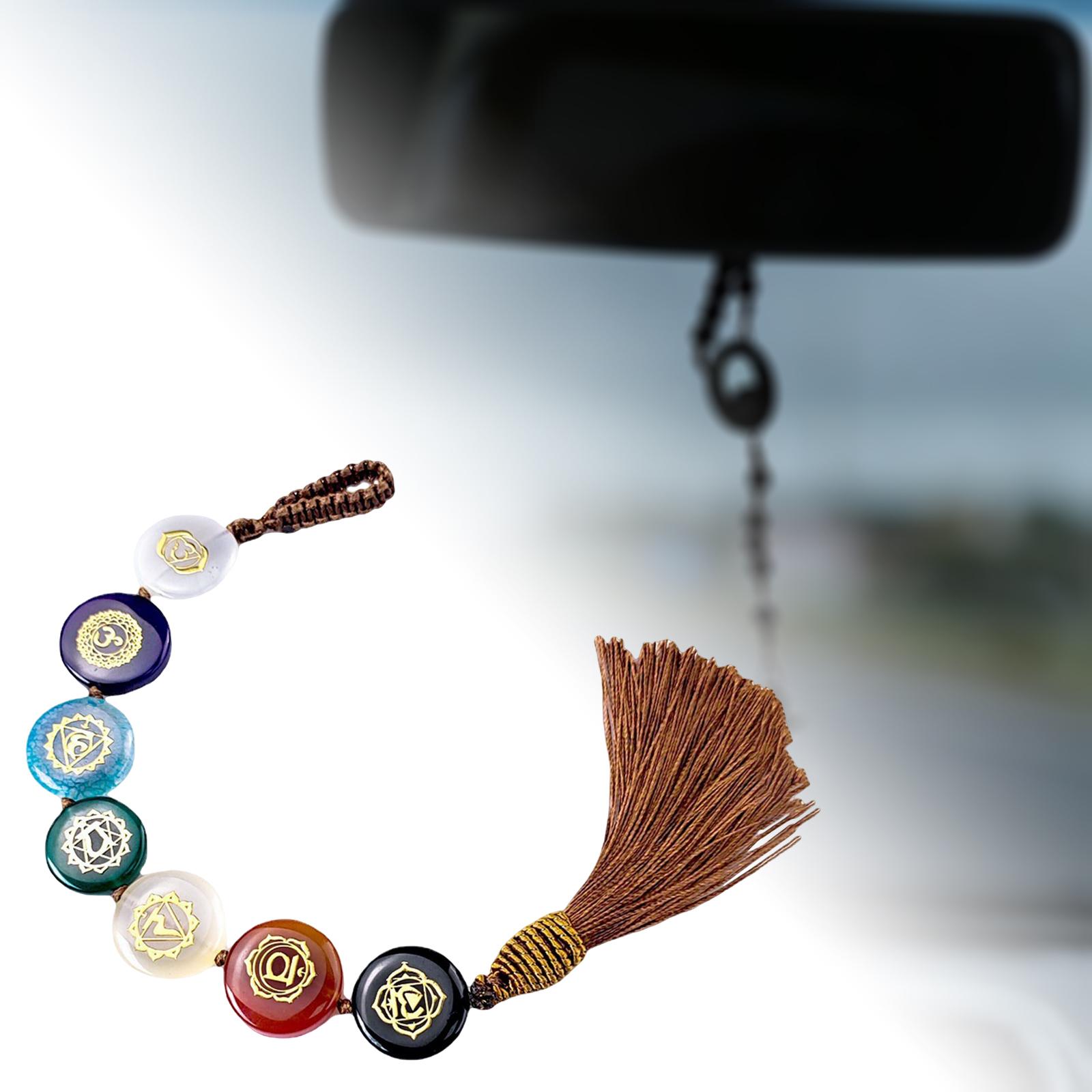Handmade 7 Gemstones Hanging Ornaments Pendant for Car Reiki Yoga Meditation