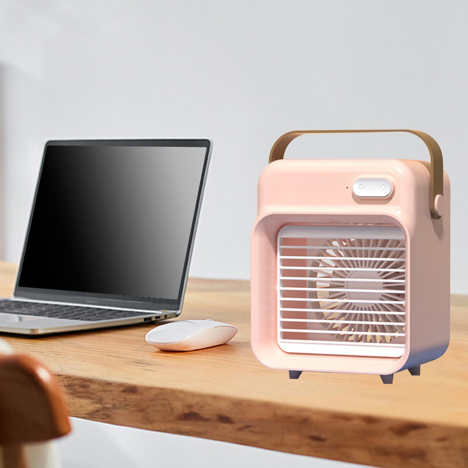 Multifunction Air Conditioner Humidifier Table Fan USB Spray Dorm  Pink