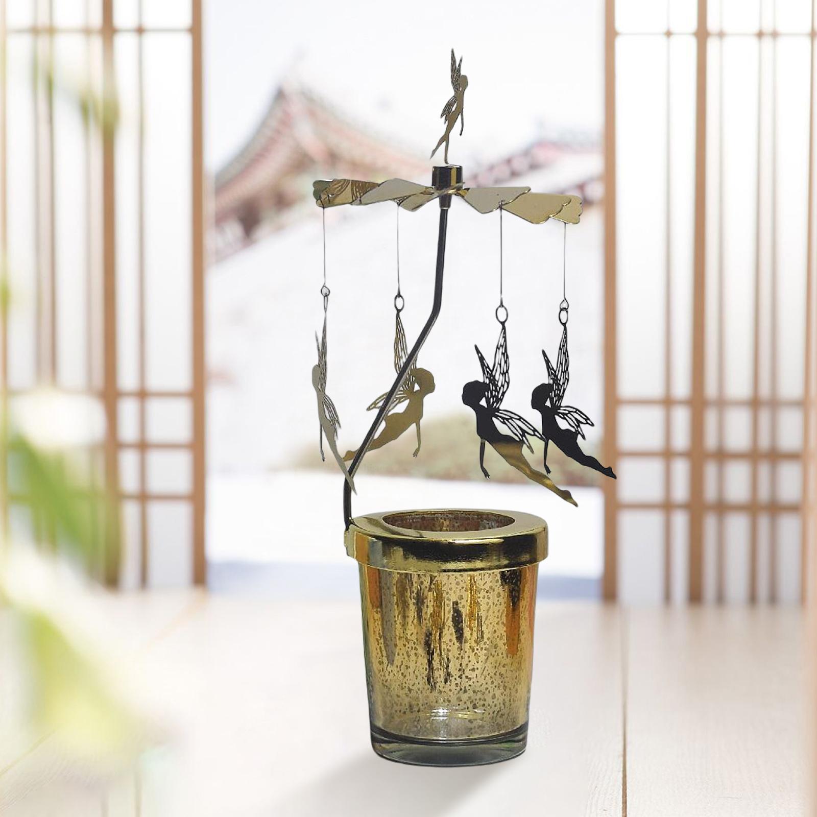 2x   Candle Holder Tea Light Holder Rotating Candlestick for Holiday 