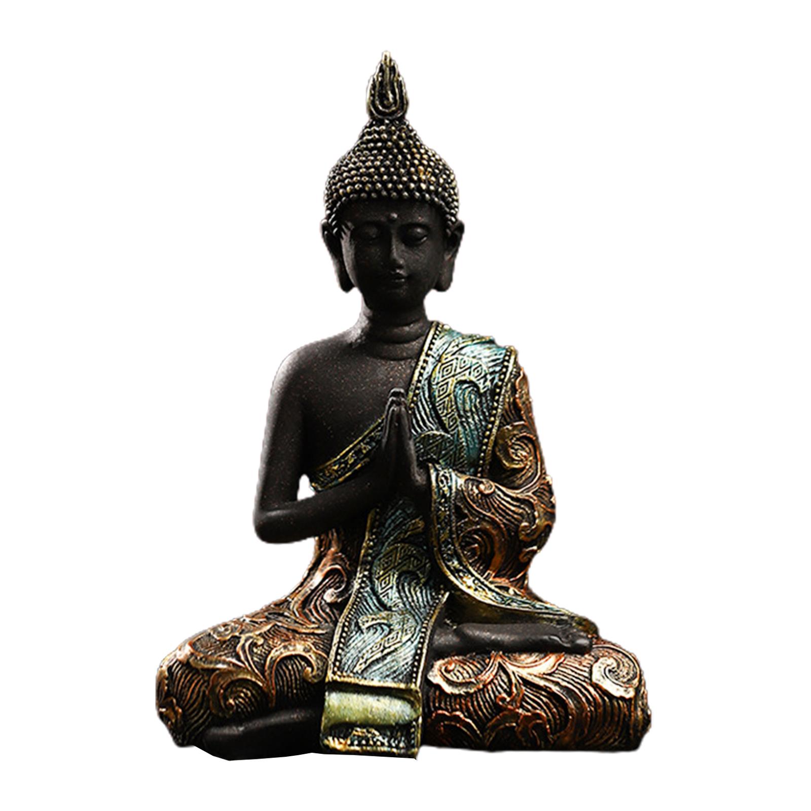 Sitting Buddha Statue Resin Figurine Handcrafted Decoration Collectibles StyleD