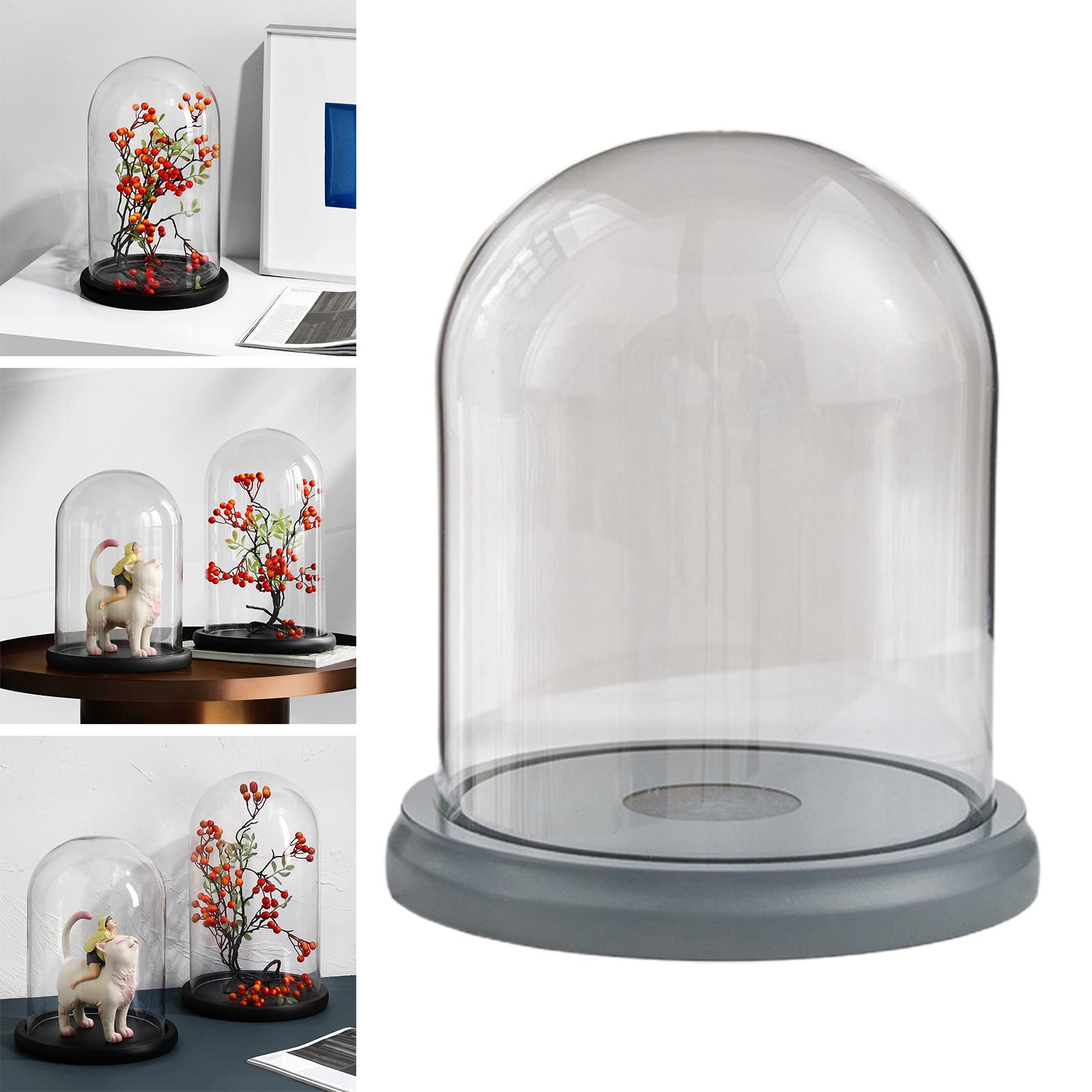 Decorative Clear Glass Dome Tabletop Decor Showcase Cover for Countertops B