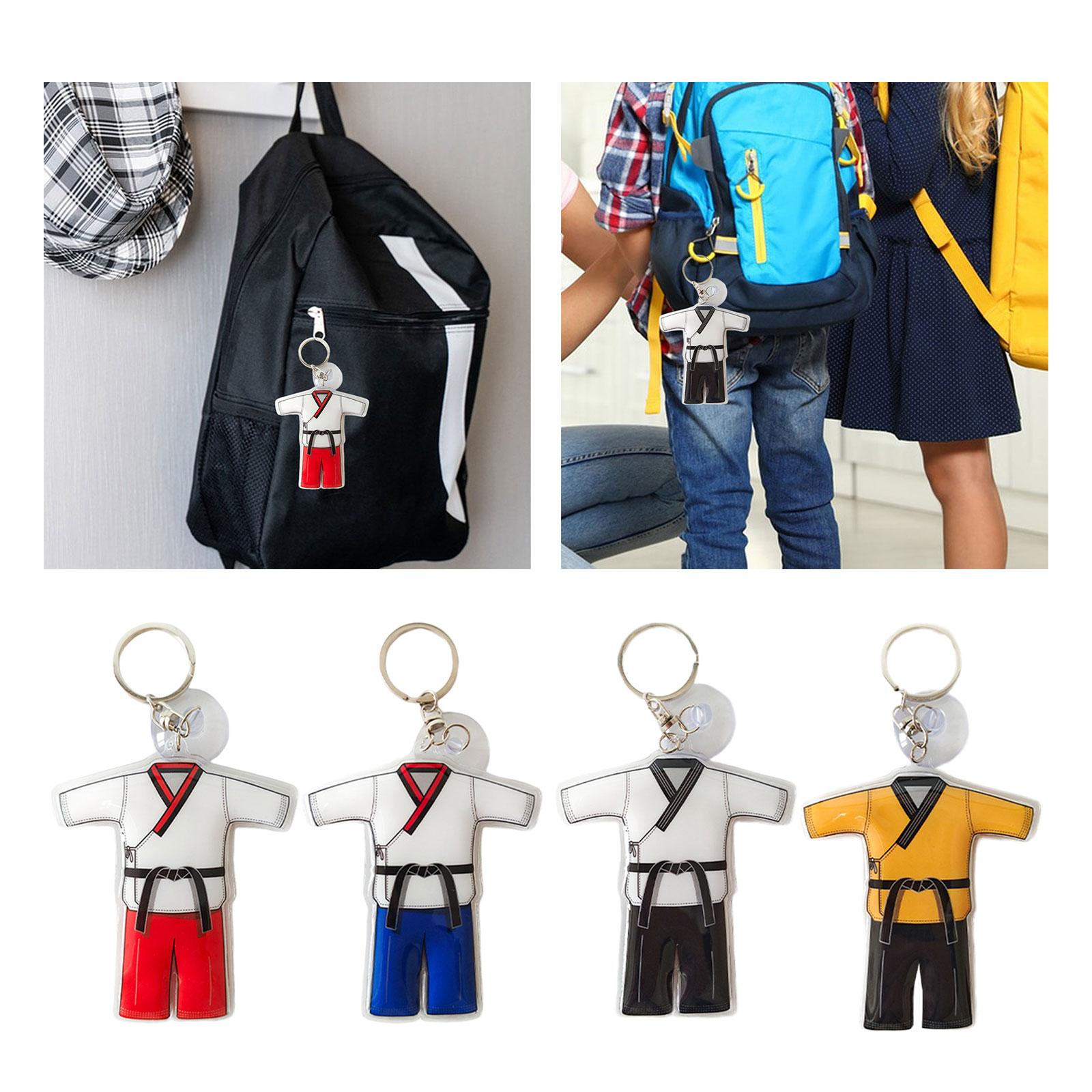 Taekwondo Keychain Metal Keyring Cute Bag Charms Key Holder Sports Keychains Red