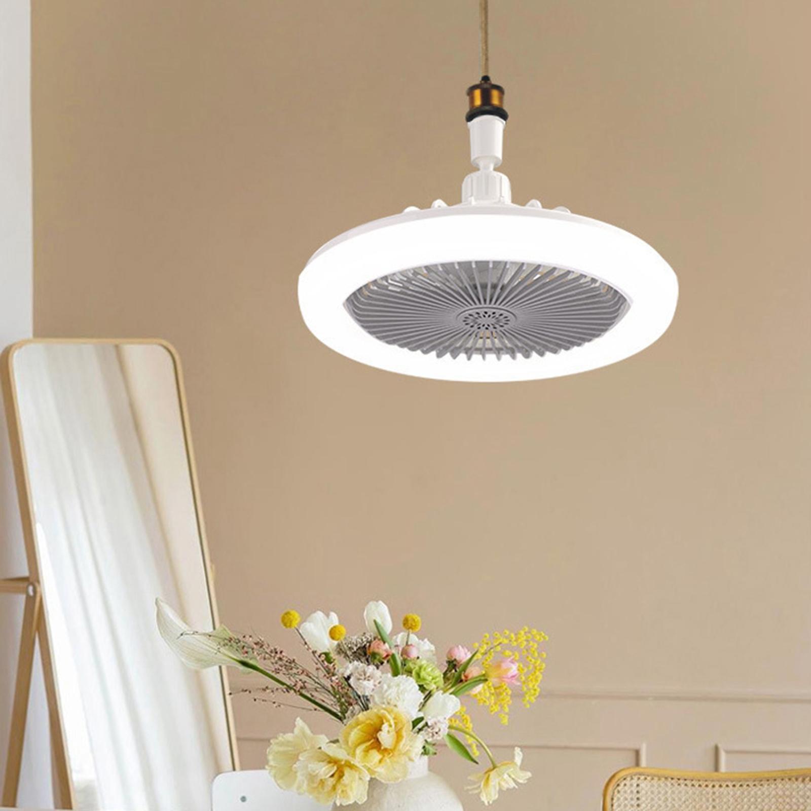 Ceiling Fan Lights E27 Fan Light for Bedroom Dining Room Office Gray