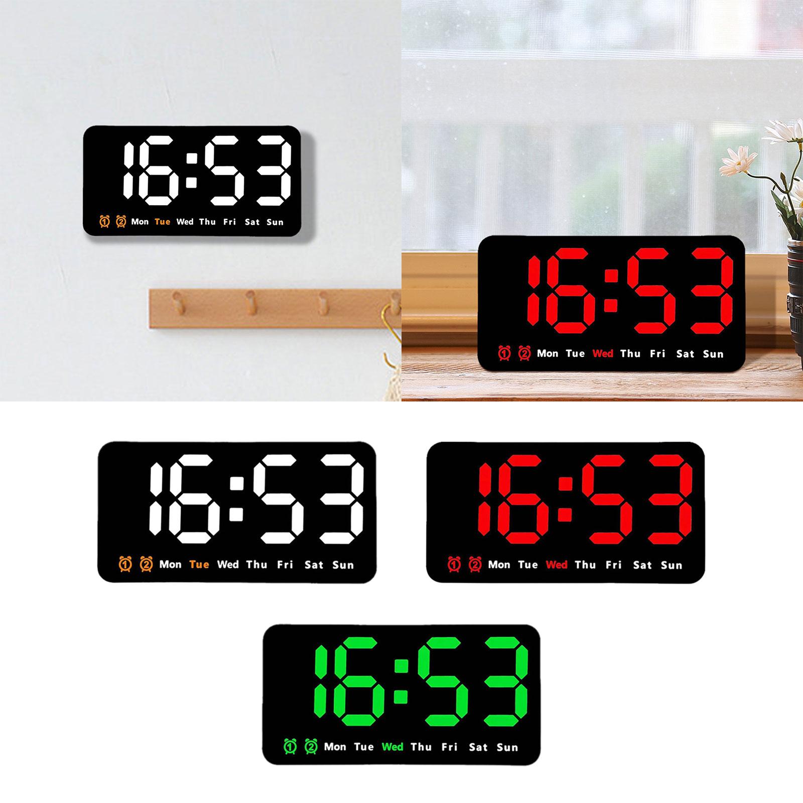 Desk Digital Clock Dimmable LED Desktop Alarm Clock for Bedroom Adult Office White