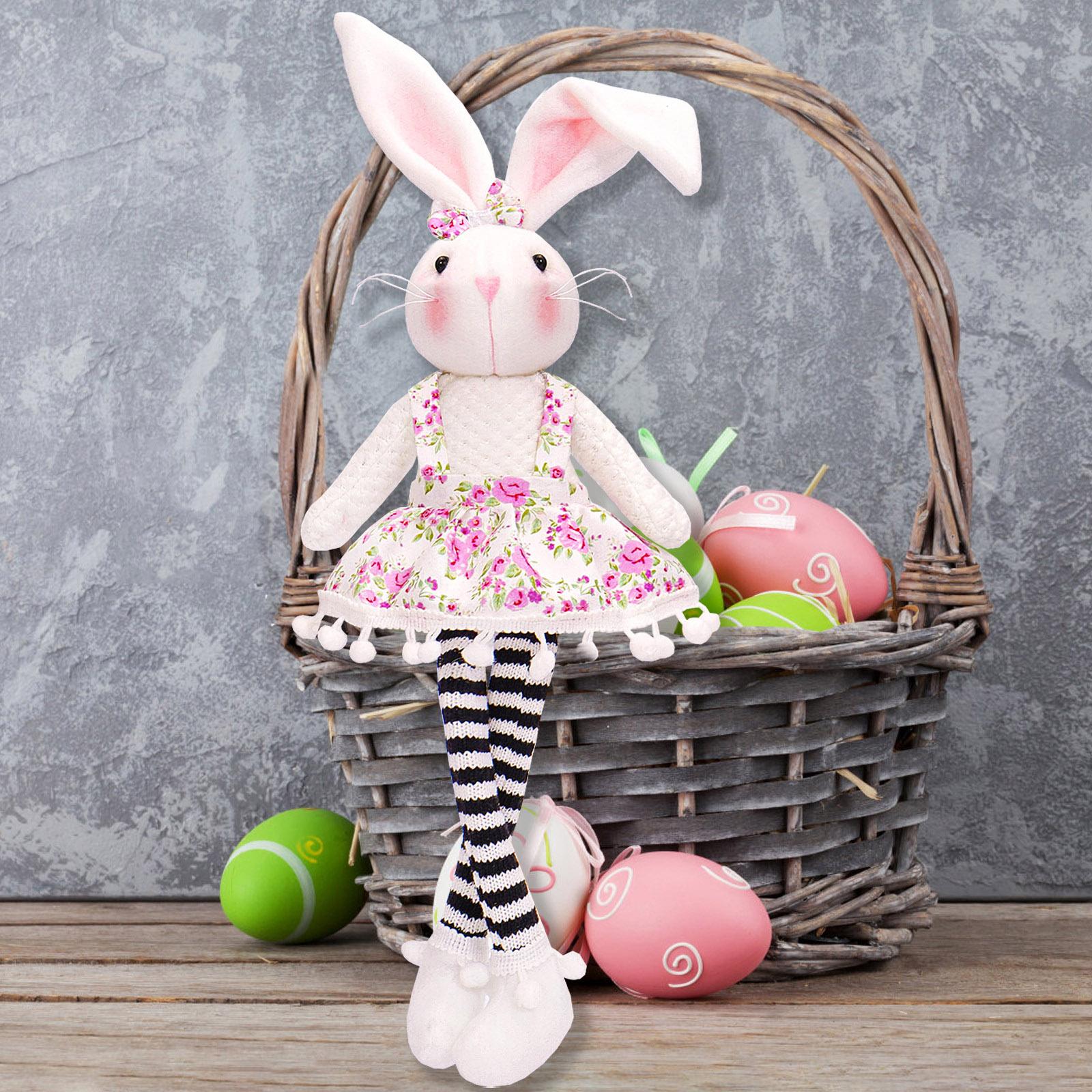 Easter Rabbit Animal Doll Easter Rabbit Sculpture for Kitchen Farmhouse Home