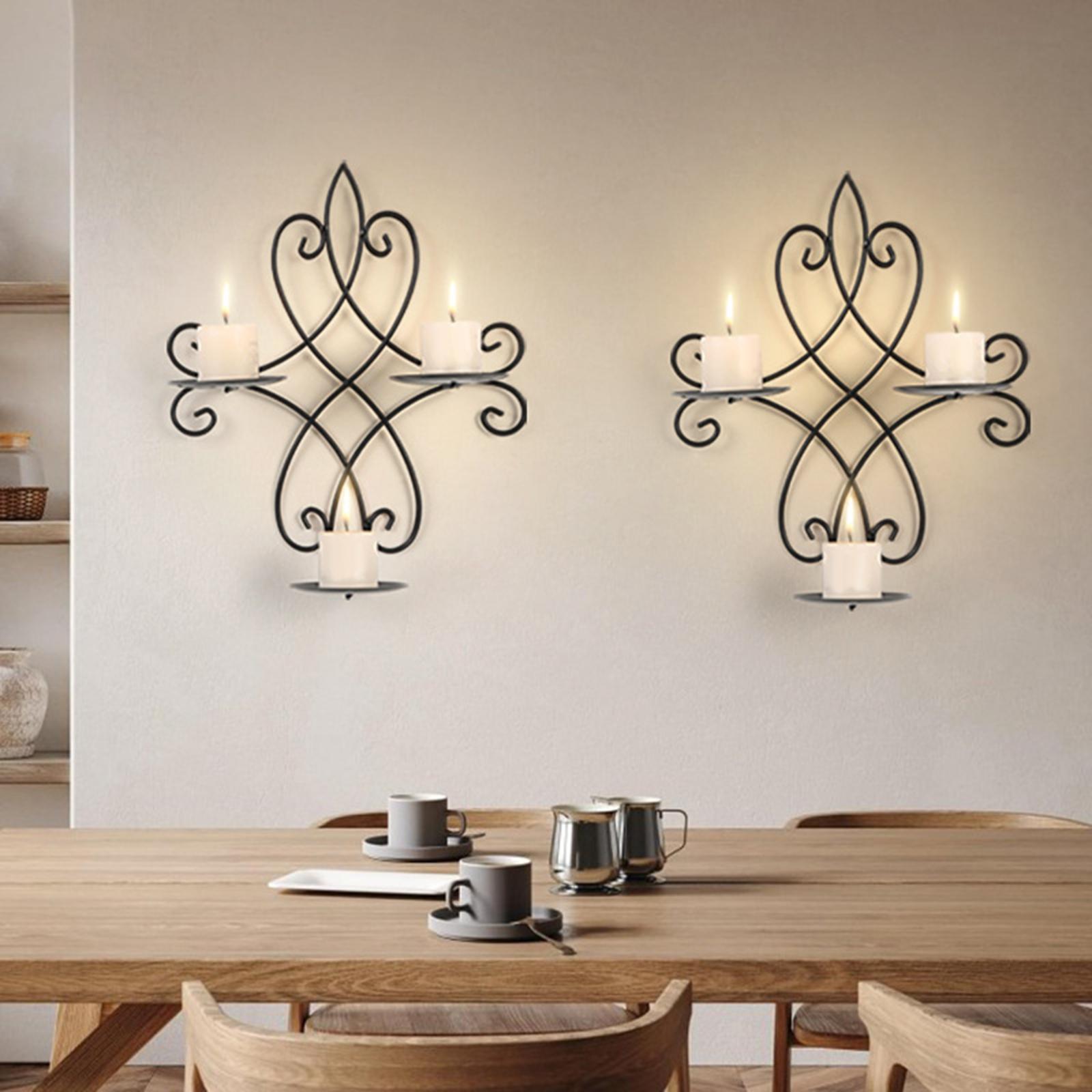 Wall Candle Sconce Holder Kitchen Home Dining Room Wedding Metal Candlestick