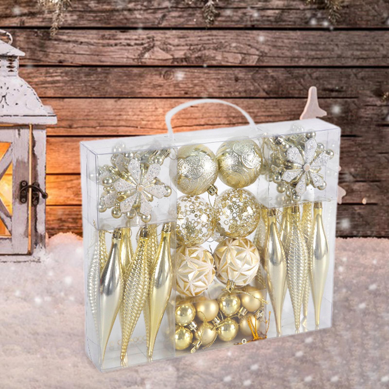 40Pcs Xmas Small Pendants Hanging Shatterproof for Party Holiday Celebration gold