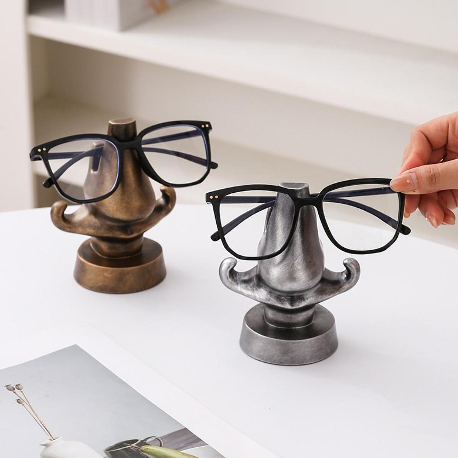 Eyeglasses Holder Stand Fun Sunglasses Display Stand for NightStand Entryway Silver