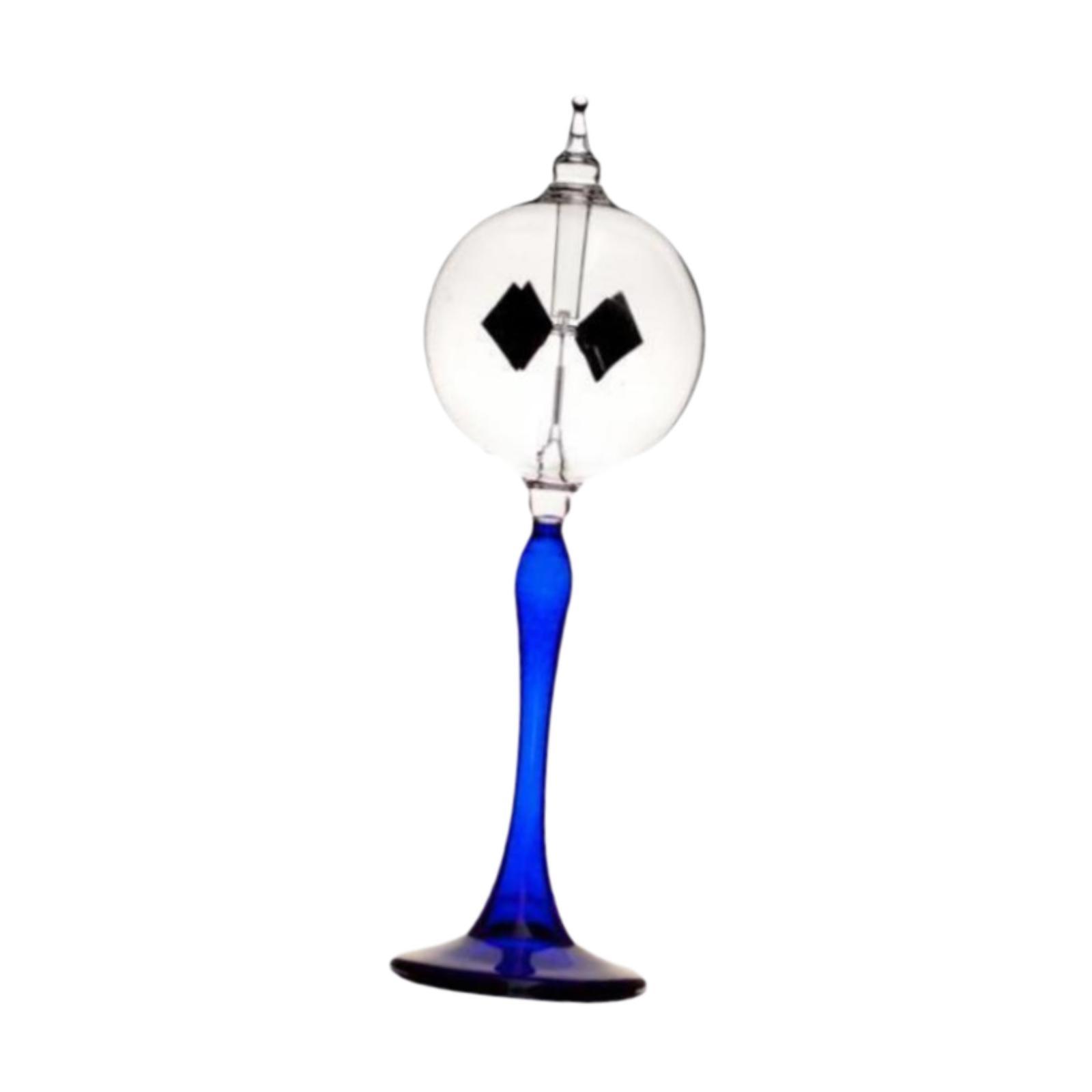 Solar Crookes Radiometer Glass Desktop Ornament for Bookshelf Entrance Shelf Blue
