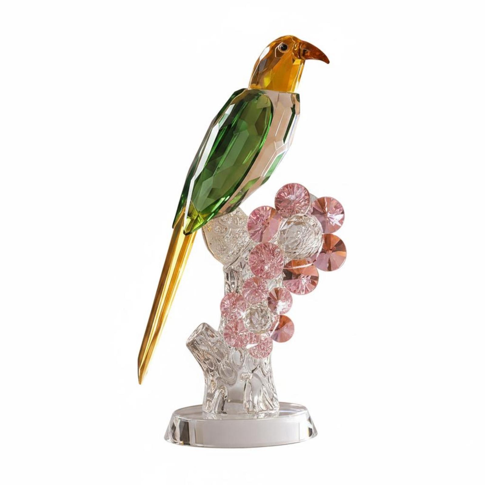 Crystal Parrot Statue
