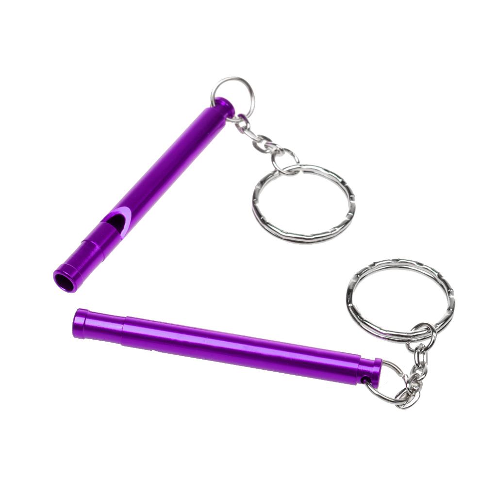 2pcs Outdoor Survival Camping Training Emergency Safety Whistle Purple