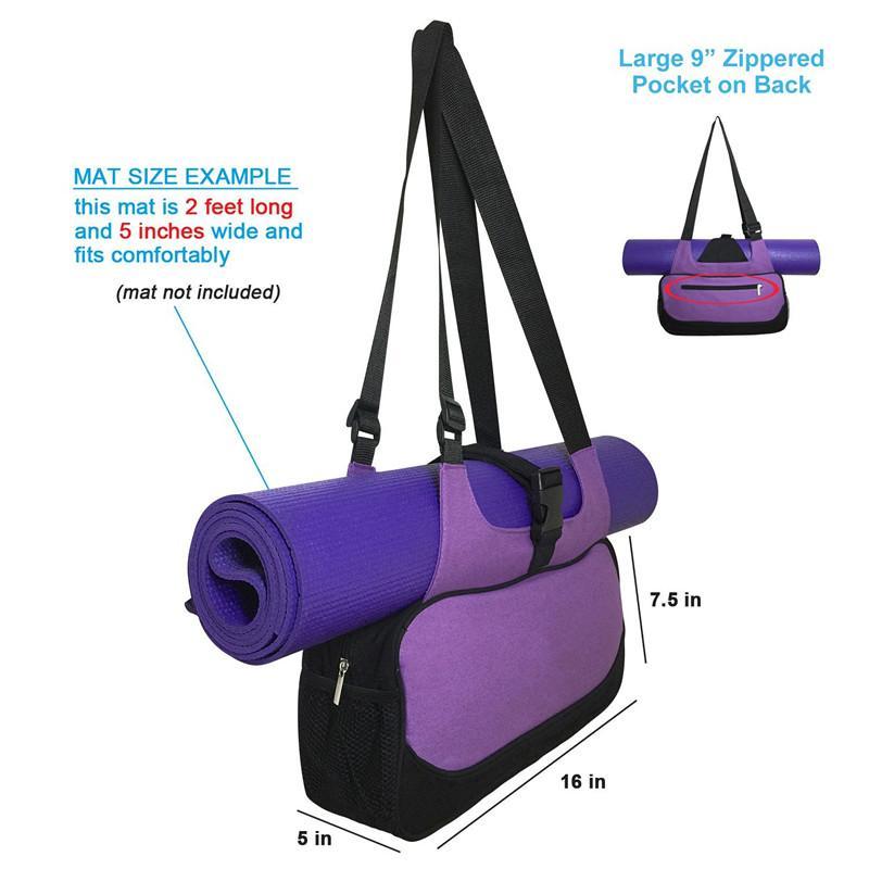 Stylish Exercise Yoga Mat Carry Bag with Multi-Functional Storage ...