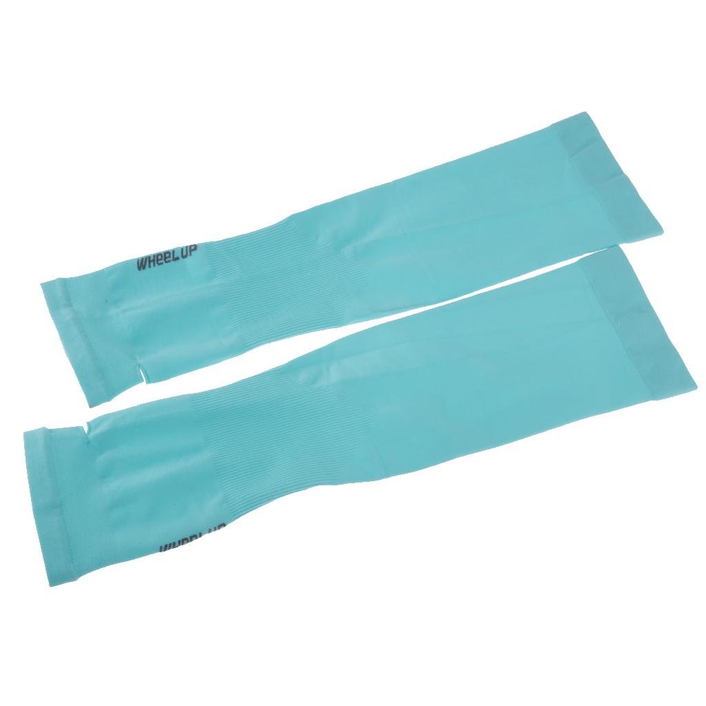 1 Pair Cooling Cycling Bicycle Arm Sleeves Cover Fingertip Blue