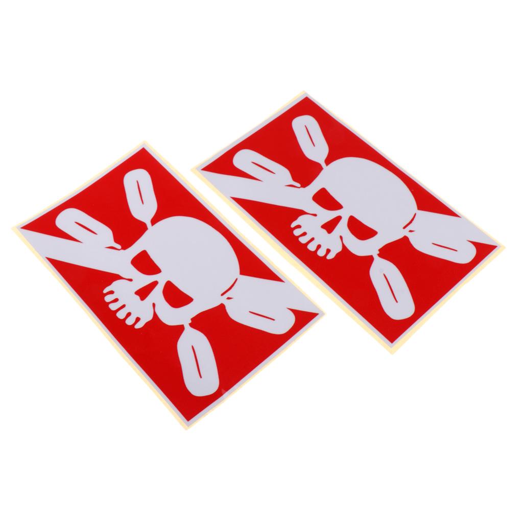 2 Pieces Reflective Scuba Diving Diver Kayak Sticker Decal White Skull