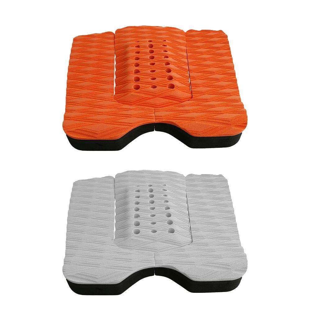 3 Pieces Surfboard Traction Tail Mat Deck Grip Stomp Pad Paddleboard Orange