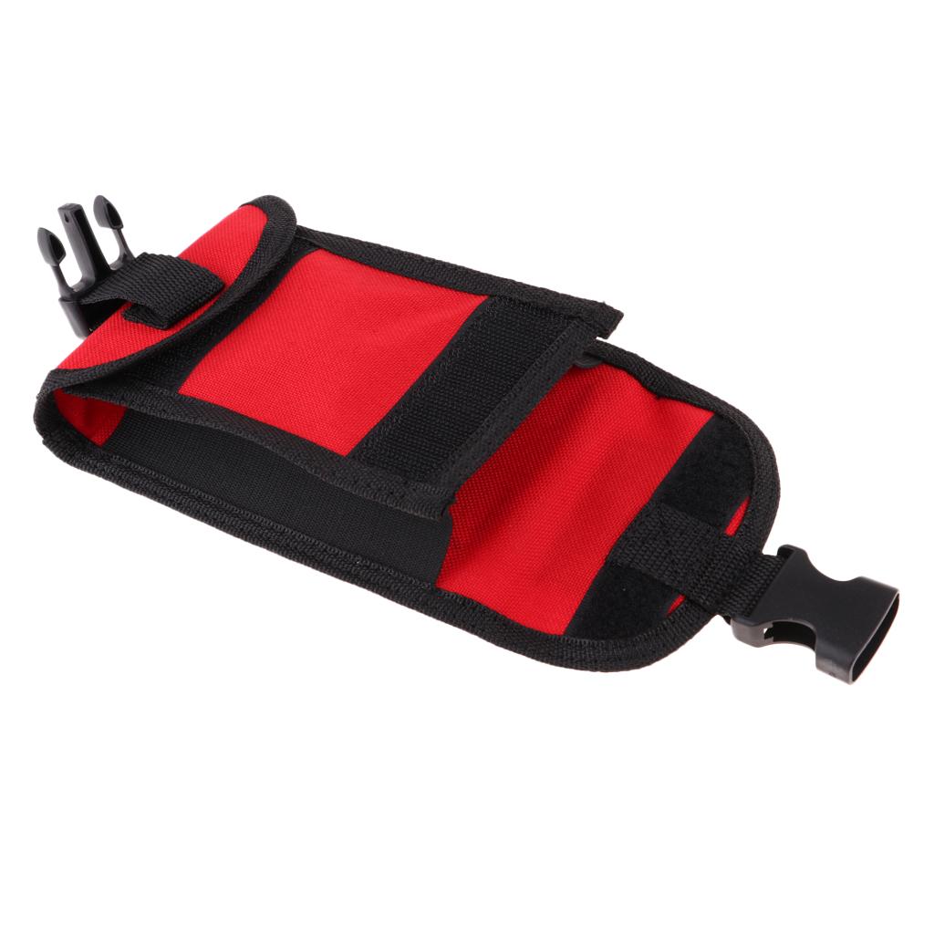 Scuba Diving Weight Pocket Quick Release Buckle Strap Accessory Pouch Red