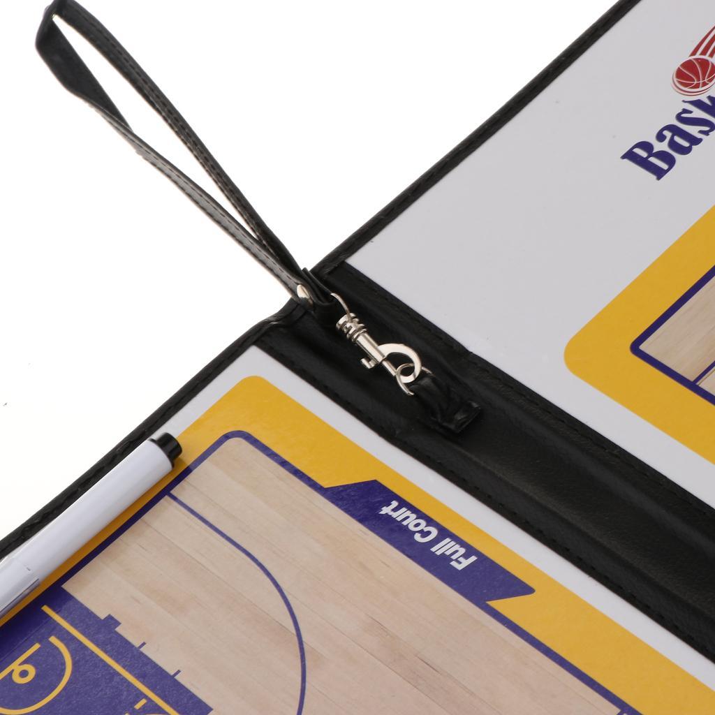 Sport Accs Clear Basketball Coaching Board with Zipper PU Leather Cover Dry Erase Marker