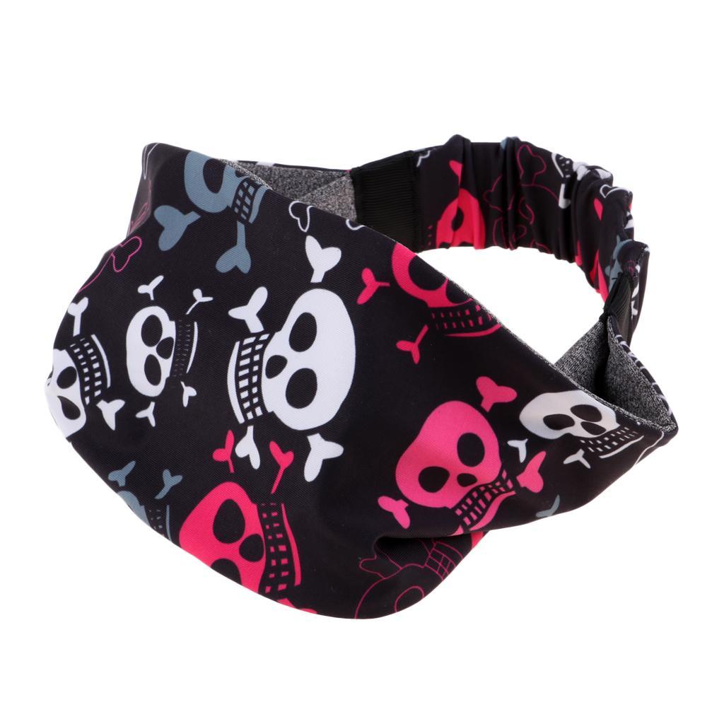 Fashion Men Women Sports Gym Yoga Headband Sweatband Hairband White Skull