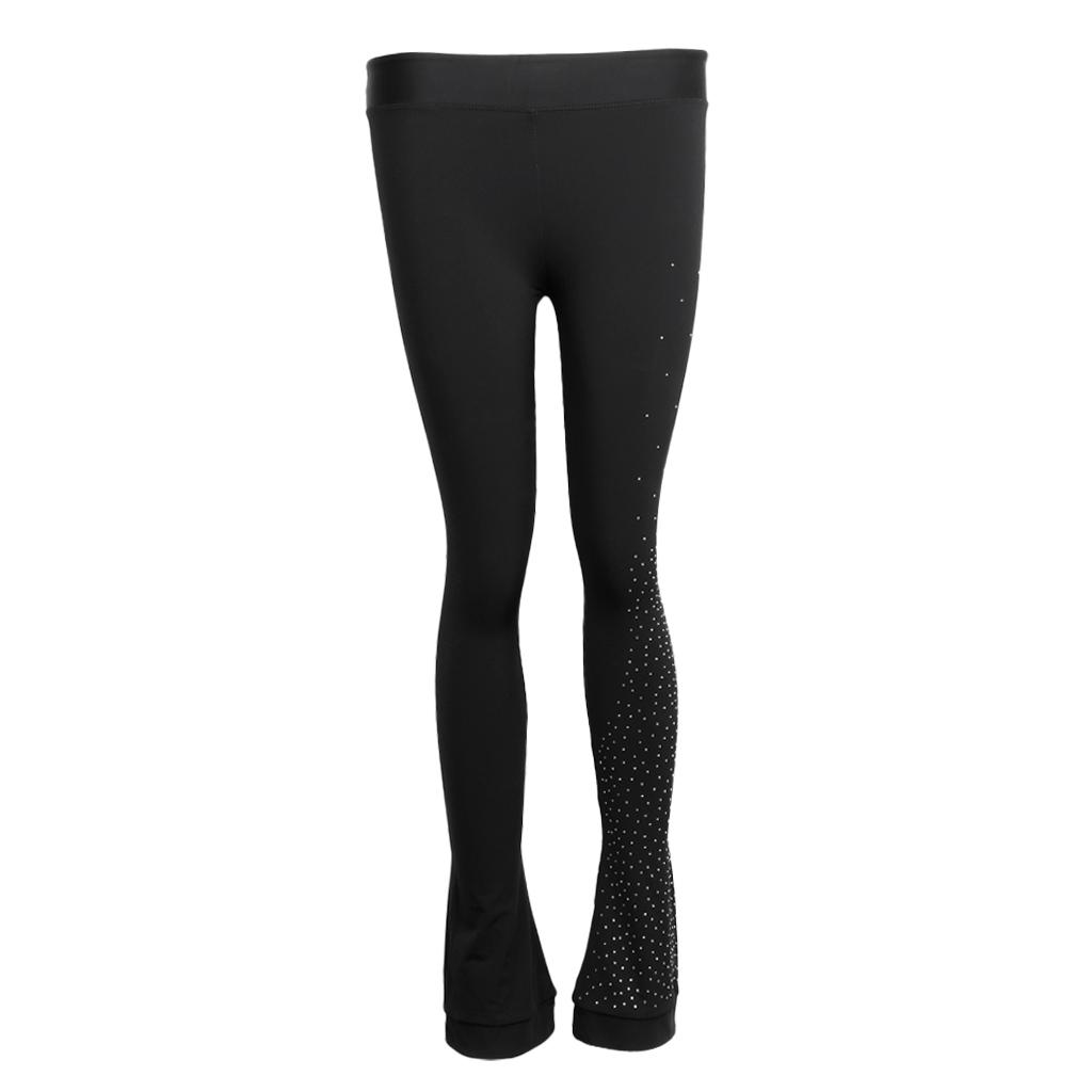 Ice Figure Skating Practice Long Pants Women Girls' Tights Legging Black M