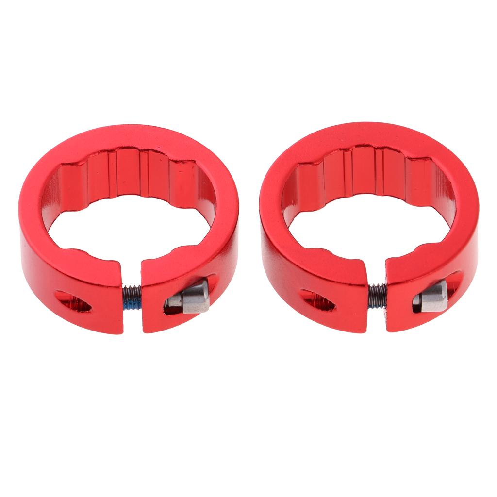 2pcs  Alloy Bike Handlebar Grip Lock Ring End Locking Ring Red 12mm