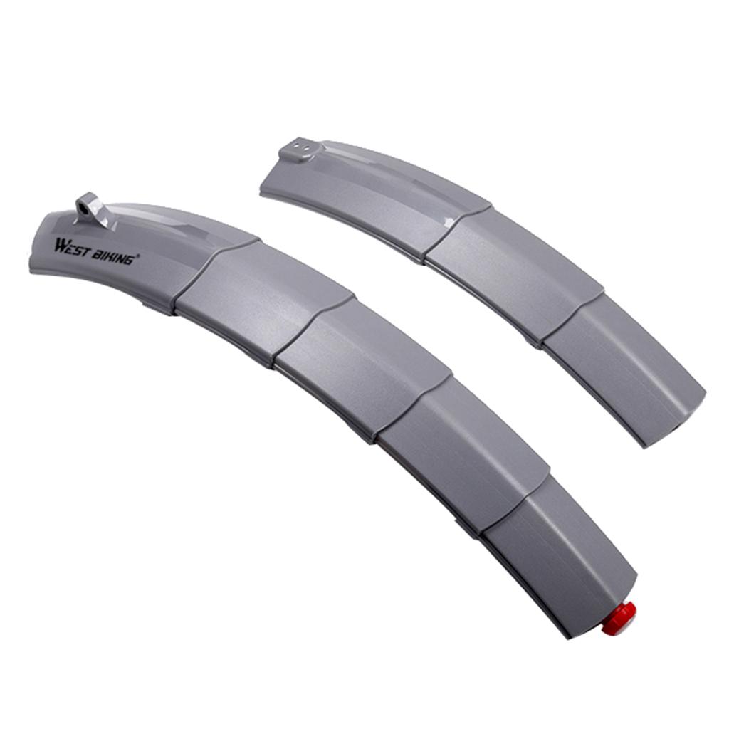 Foldable Bicycle Bike Mudguard Adjustable Front Rear Mud Guard Gray