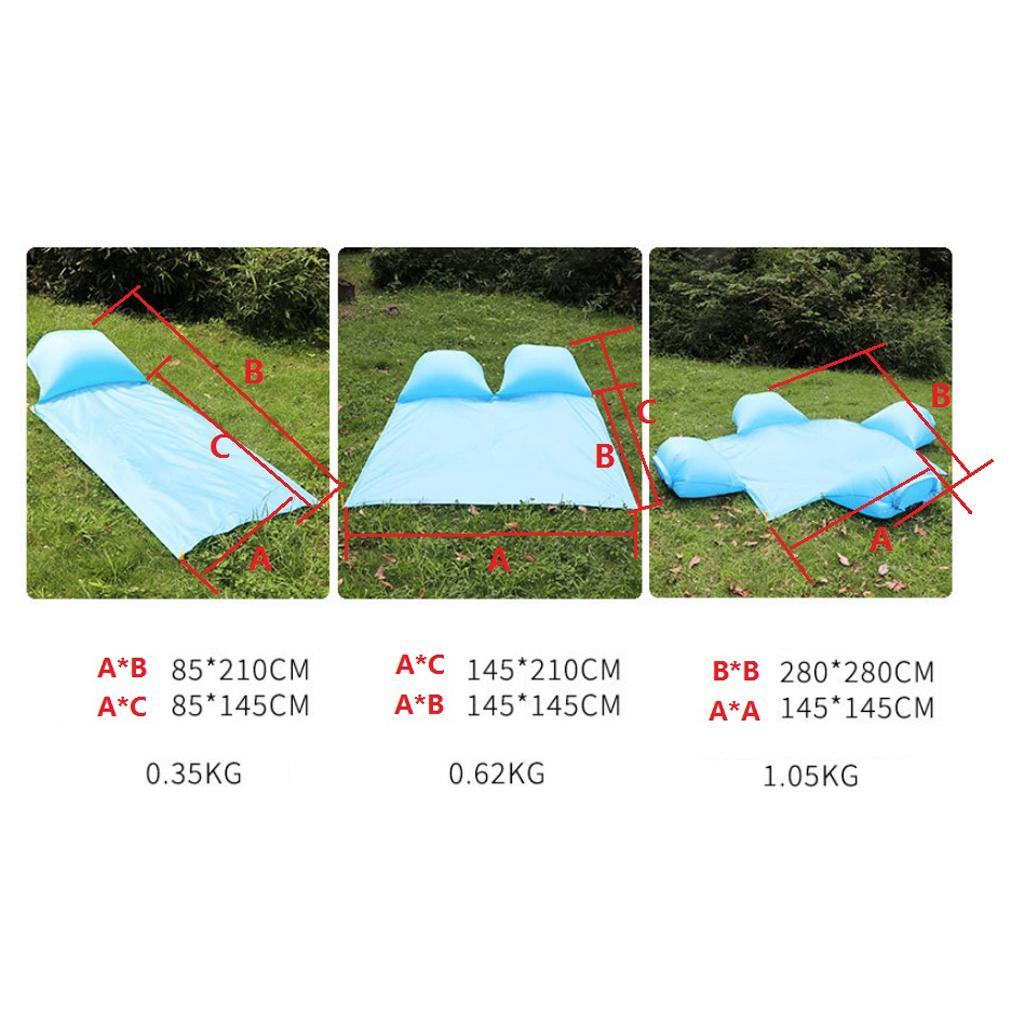 Self Inflating Sleeping Pad with Pillow Tent Picnic Mat Carry Bag Orange