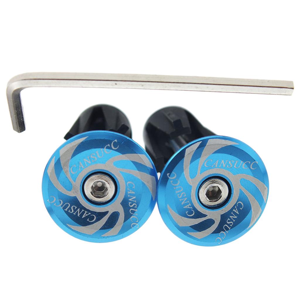 MTB Road Bikes Aluminum Handlebar End Plugs Bicycle Handle End Caps Blue