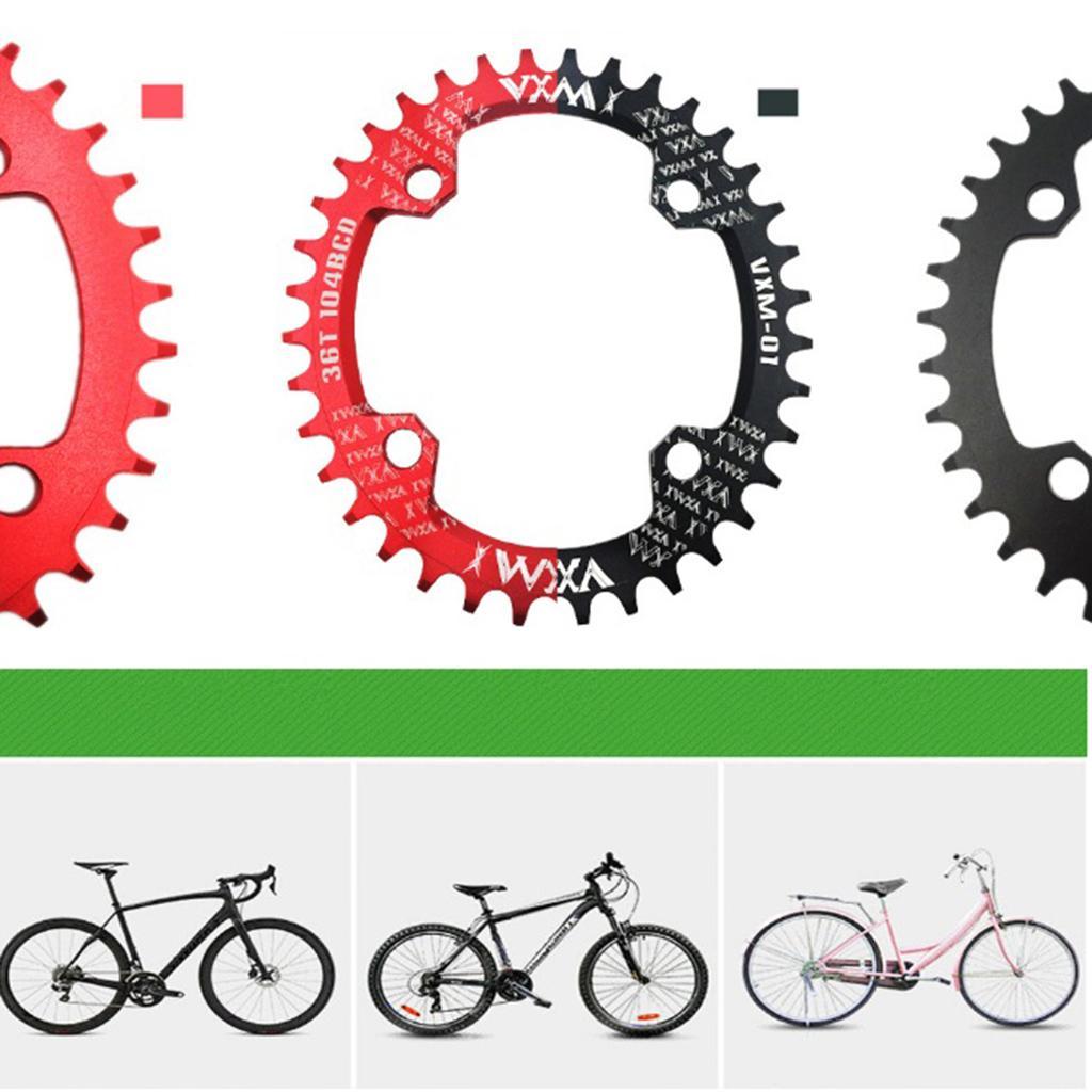 Bike Chainring 104 BCD Narrow Wide Chain Ring Chainwheel Sprockets Red 32T