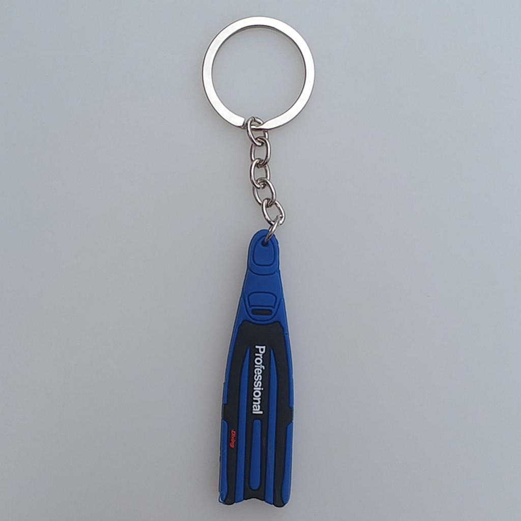 Scuba Diving Fins Flippers Key Chain Holder Keyring Keychain  Blue