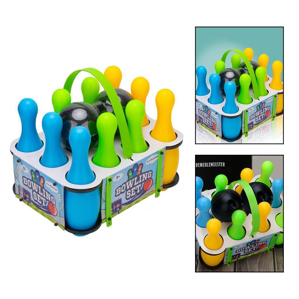 Multi-Color Plastic Bowling Balls Playset for Kids Toddler Toy 10 Pin 22cm B