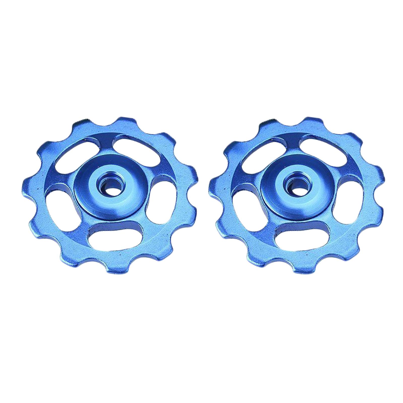 2Pcs Mountain Bike Cycling 11T Jockey Wheel Rear Derailleur Pulley Blue