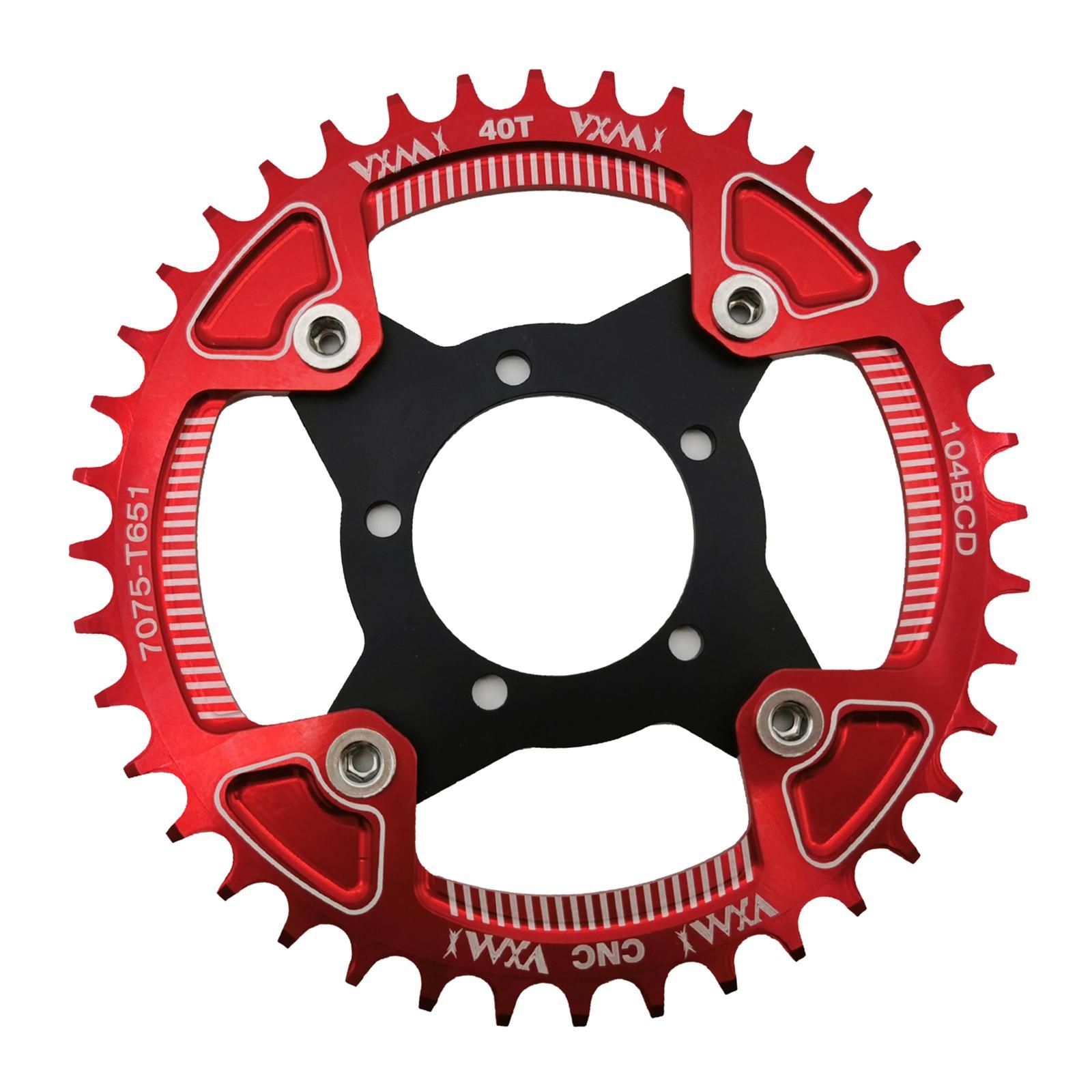 Strong E-Bike Chainring 32T~42T 104BCD Round Chainwheel Sprockets Chain Ring Red 40T