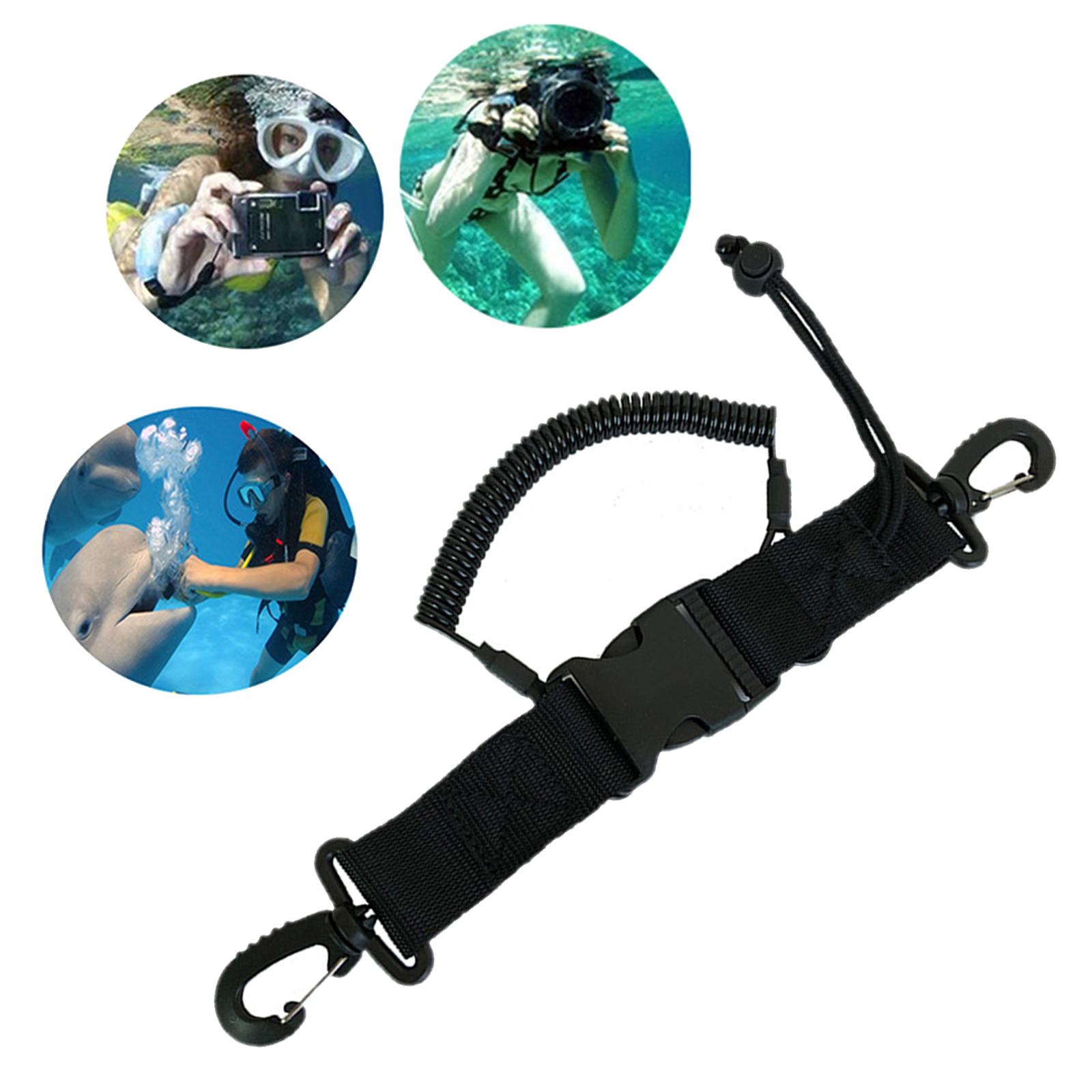 Scuba Diving Lanyard Coil Lanyard w/ Quick Release Buckles & Clip for Camera