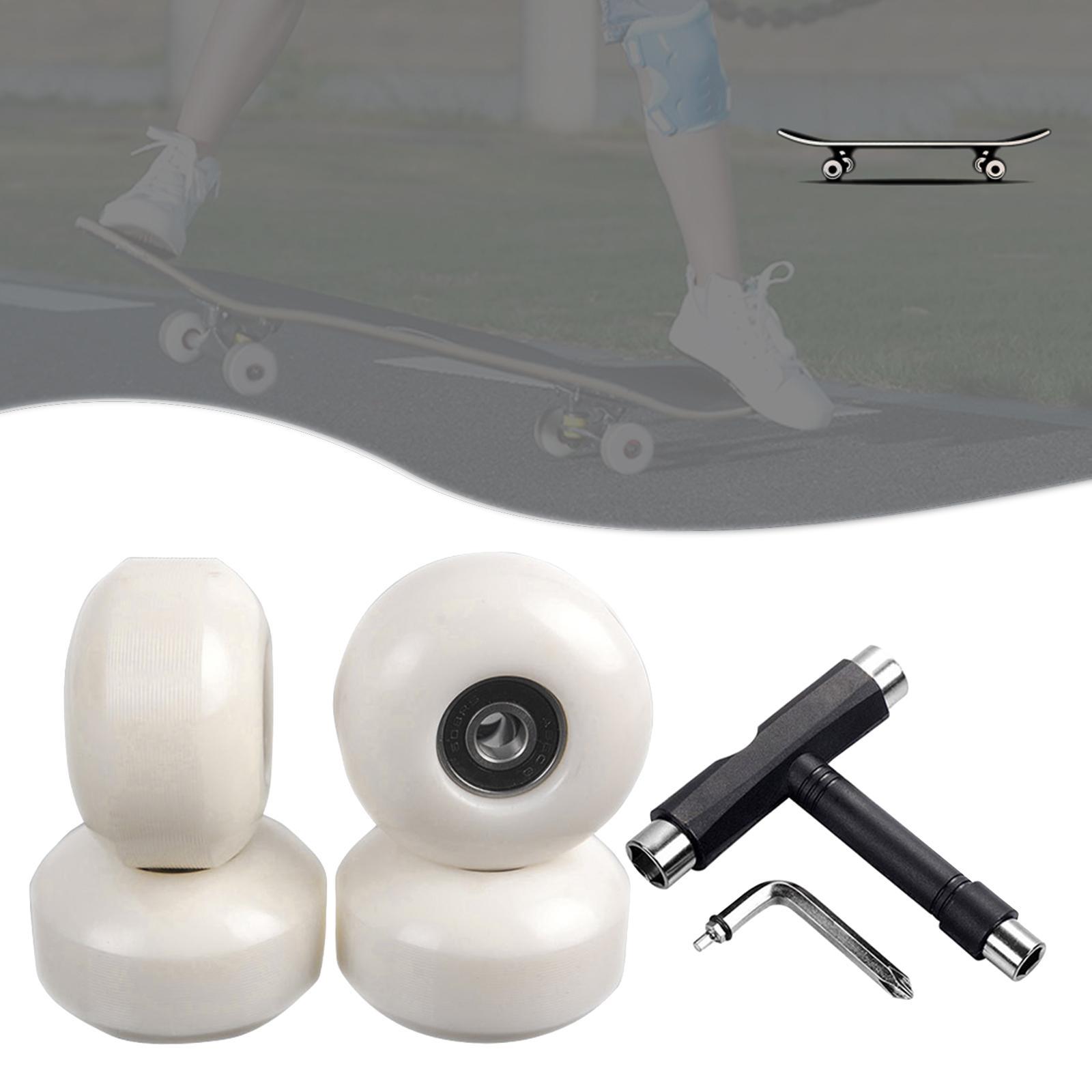 95A Skateboard Wheels 608S ABEC 9 Bearings Wrench Spanner White