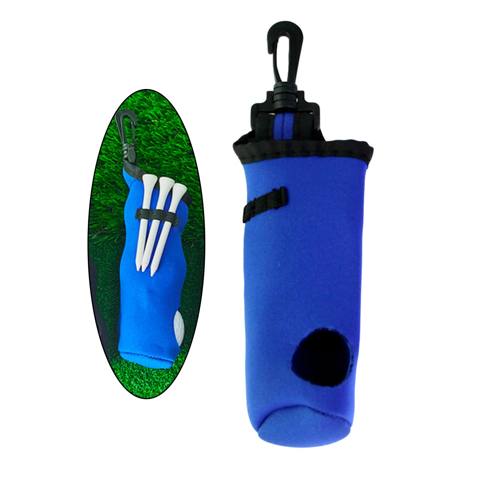 Golf Ball Carry Bag with Hook for 3 Golf Ball 3 Tees Waist Pouch Blue Bag