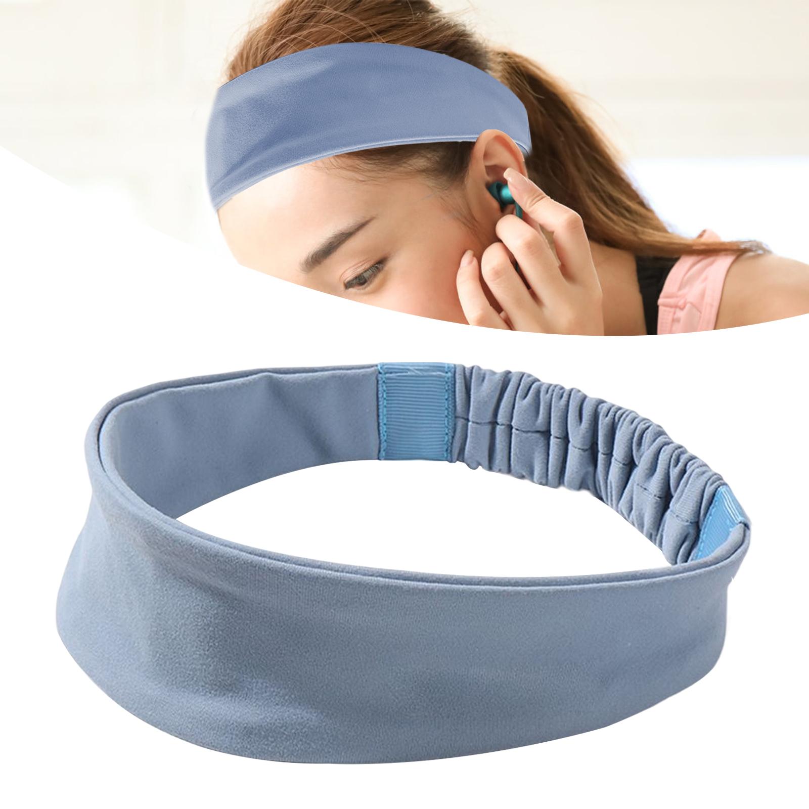 Sweatband Elastic Anti Slip Breathable Outdoor Headband for Tennis Blue