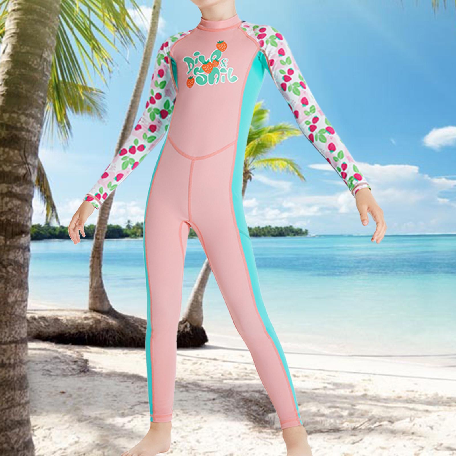 Thermal Fullsuit Diving Swimsuit Canoeing Water Aerobics Kids Wetsuits Pink XL