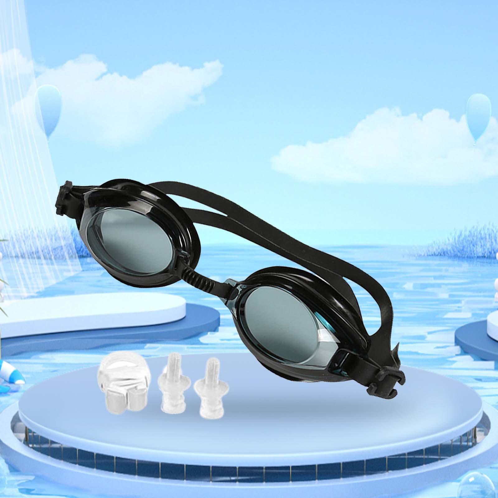 Swimming Goggles Adult Soft Silicone Strap Comfortable Anti Fog Swim Goggles Black