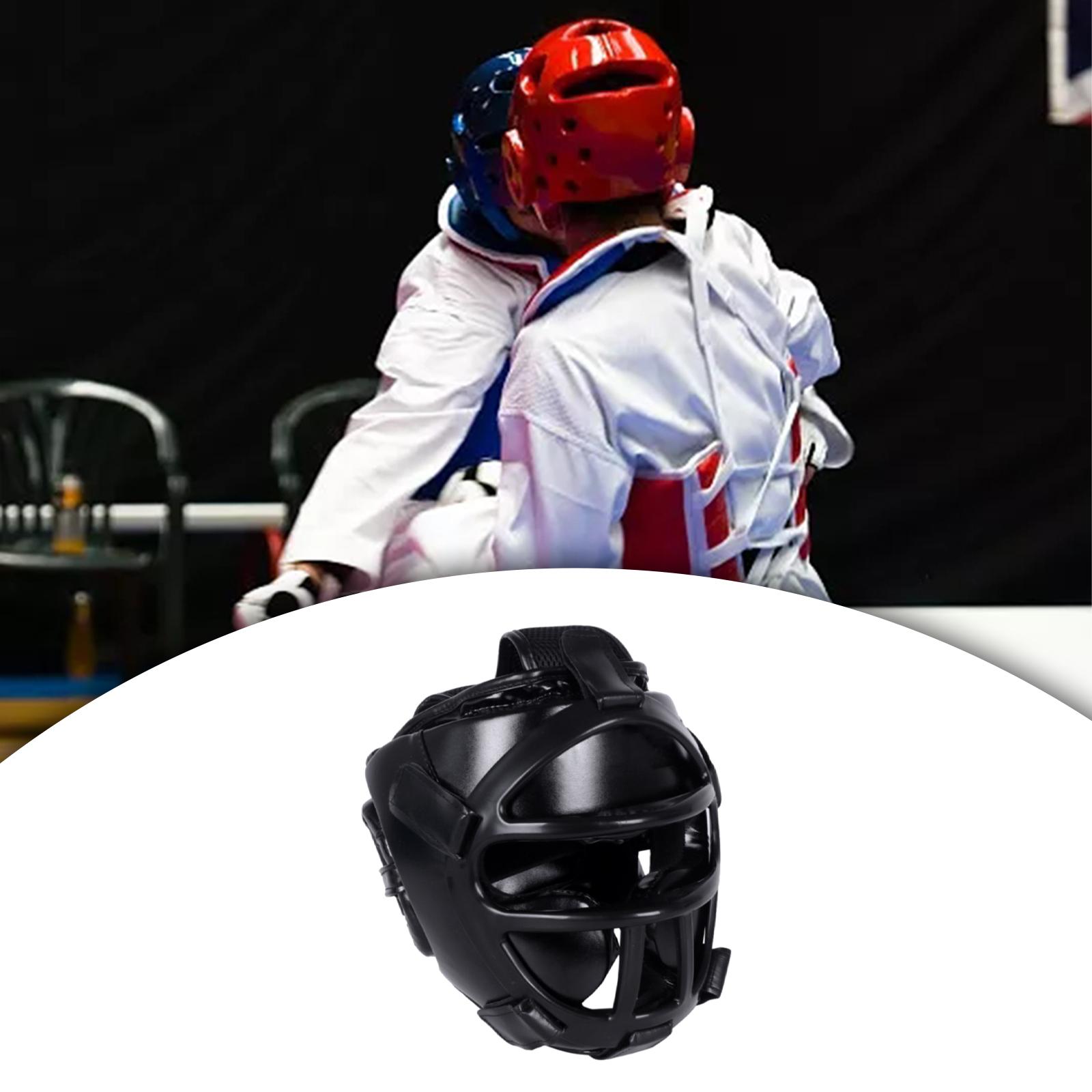 Boxing Headgear Unisex Portable Martial Arts Helmet Mma Muay Thai Karate Black Color M