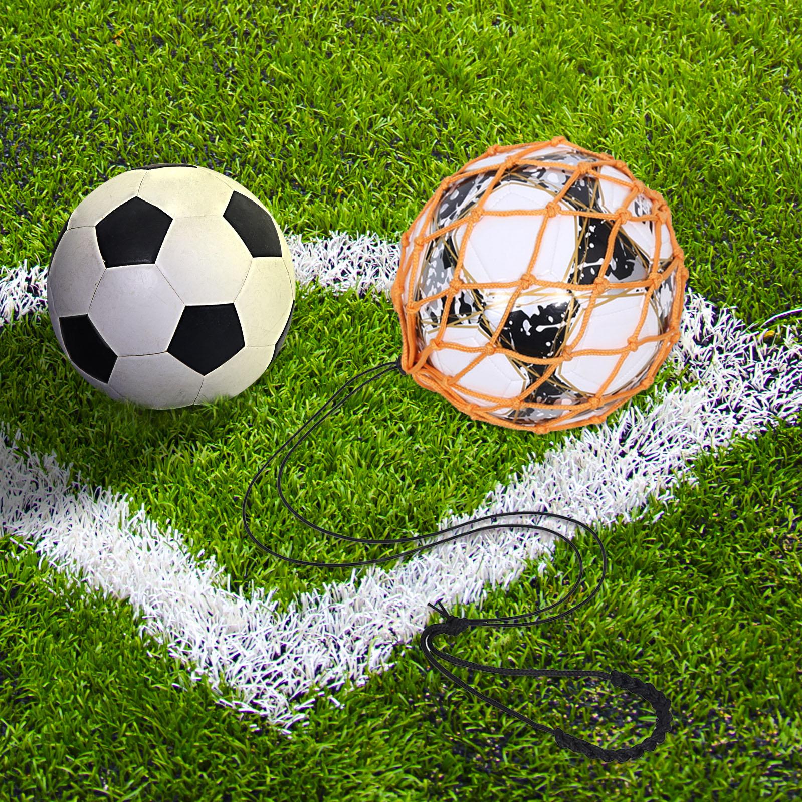 Football Kick Trainer Adjustable Boys Football Skills Soccer Ball Net Kicker Yellow