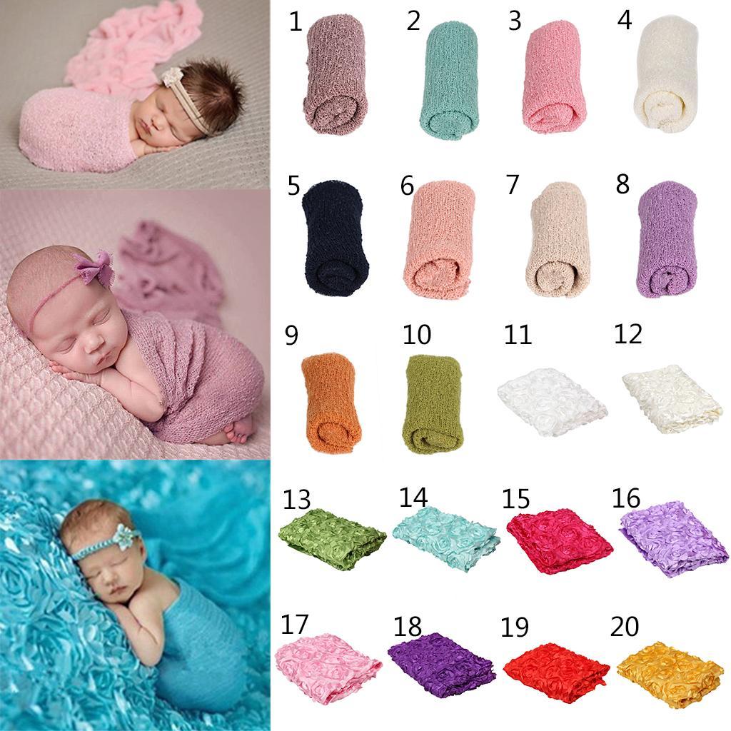 Newborn Baby Boy Girl Photography Photo Props Stretch Knit Wrap Beige