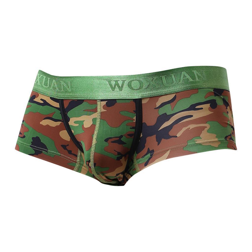 Men's Sexy Camo Underwear Camouflage Briefs Low Rise Trunks Shorts S-XL ...