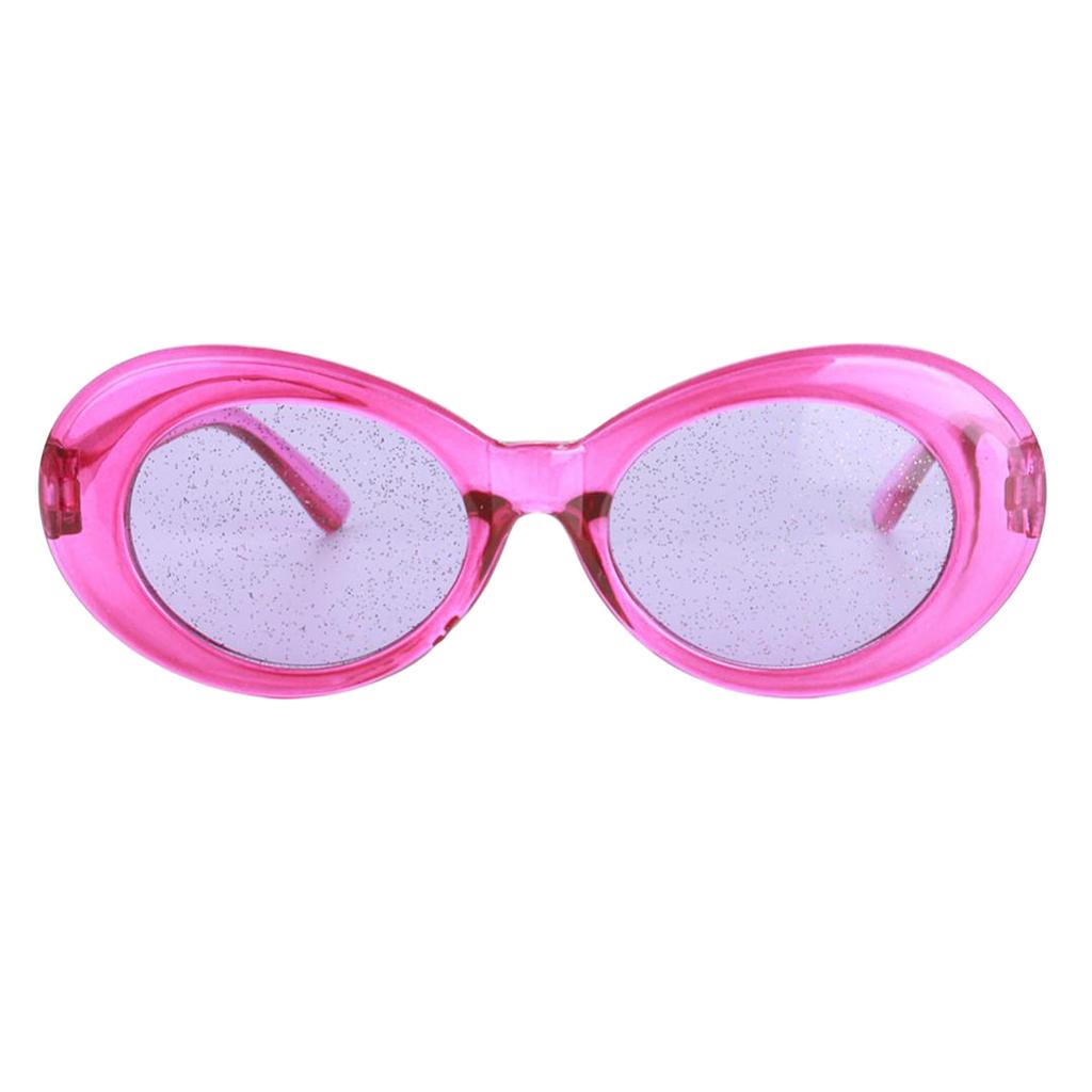 Retro Transparent Clout Goggles Oval Bold Mod Thick Framed Sunglasses Rose